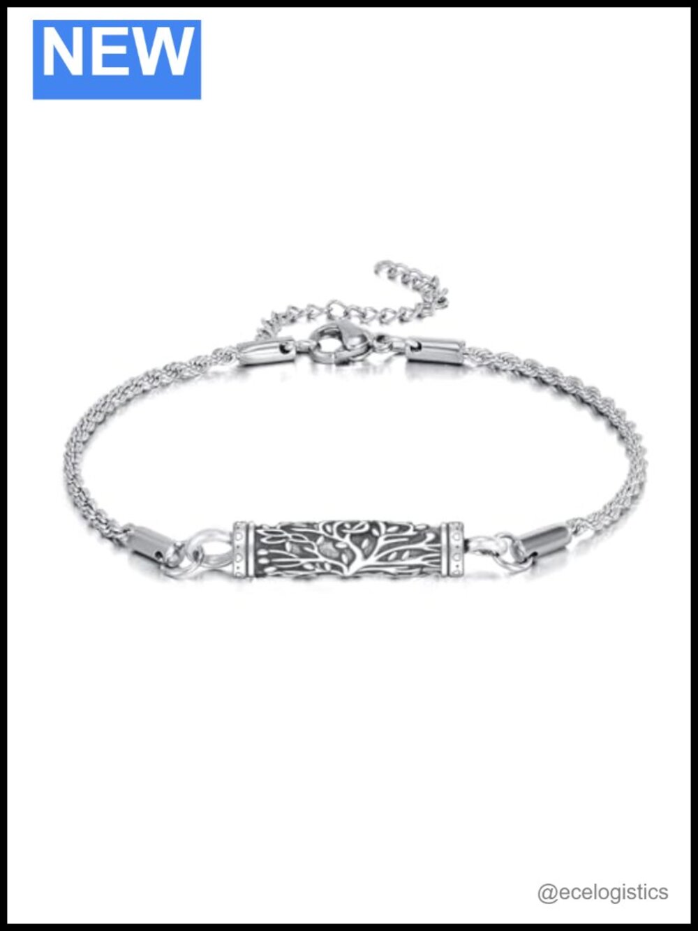 925 Sterling Silver Tree of Life Urn Bracelet Cremation Keepsake Jewelry
